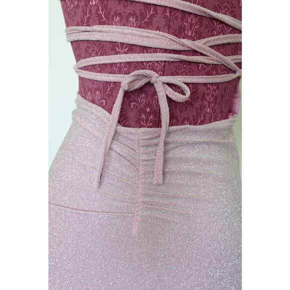 Pink glitter bodycon strappy dress Size Medium - Picture 3 of 10